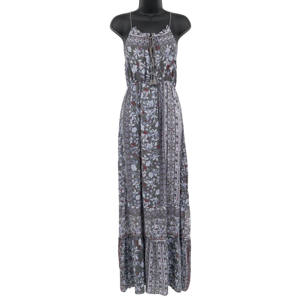 Native Chic Maxi Dress Womens S Gray Boho Romantic Pretty Feminine Relaxed Beach